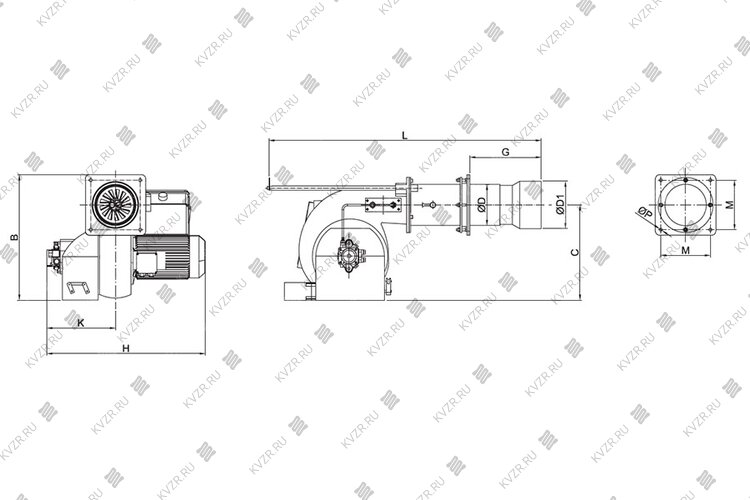 Чертеж дизельной горелки ECO 55